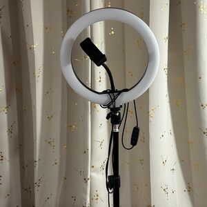 White Ring Light with Stand